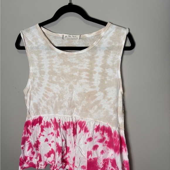 Free People Anytime Tie Dye Tank Hot Hibiscus Combo - Picture 4 of 10